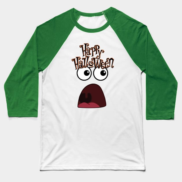 Happy Halloween Ghost Baseball T-Shirt by D_AUGUST_ART_53